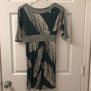 BCBGMaxAzria Green And Beige Dress